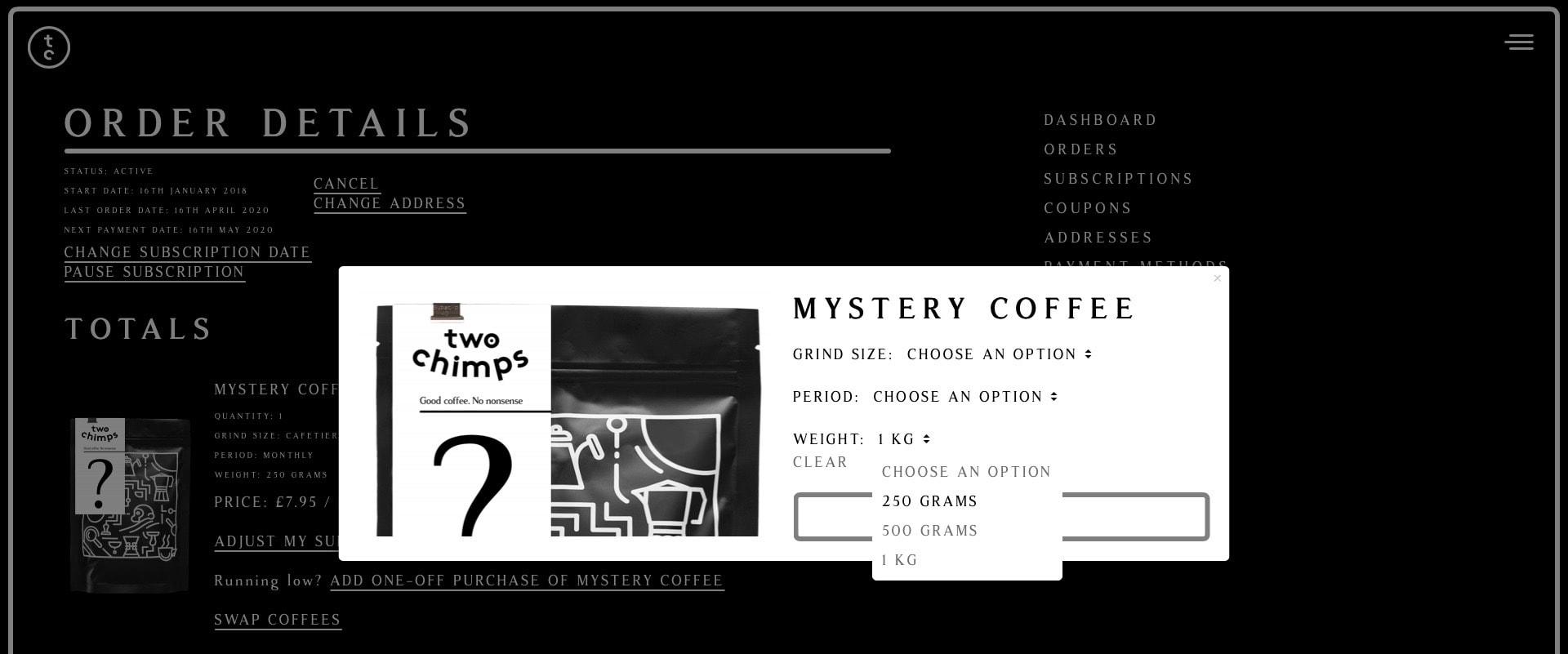 Two Chimps Coffee Subscription