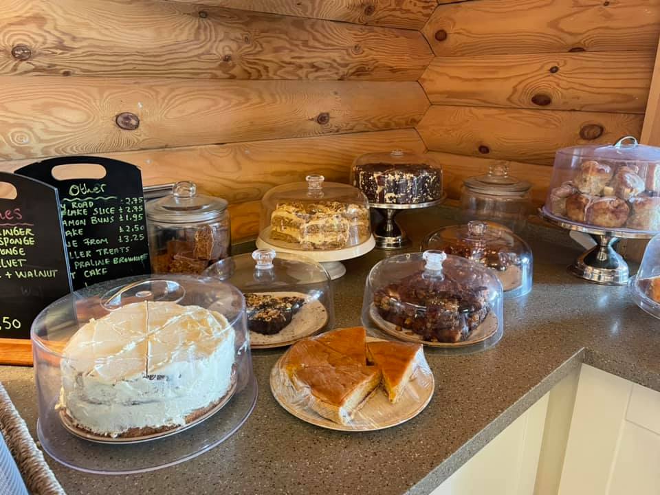 Cakes available at Eye Kettleby Lakes tearoom