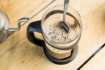 Stirring coffee in a cafetiere