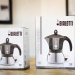 two bialetti stovetops in their box side by sideh