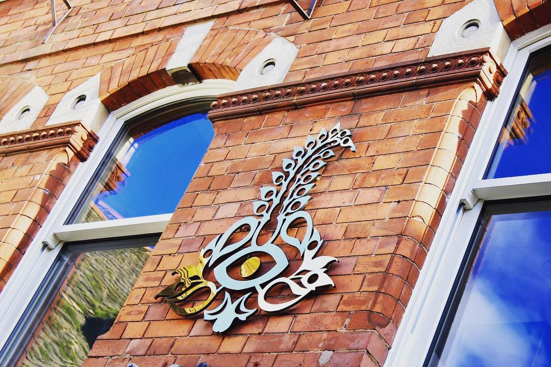 Close up Sarpech restaurant exterior