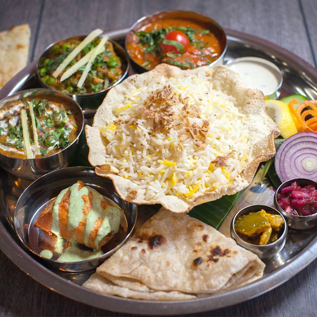 Thali platter from above