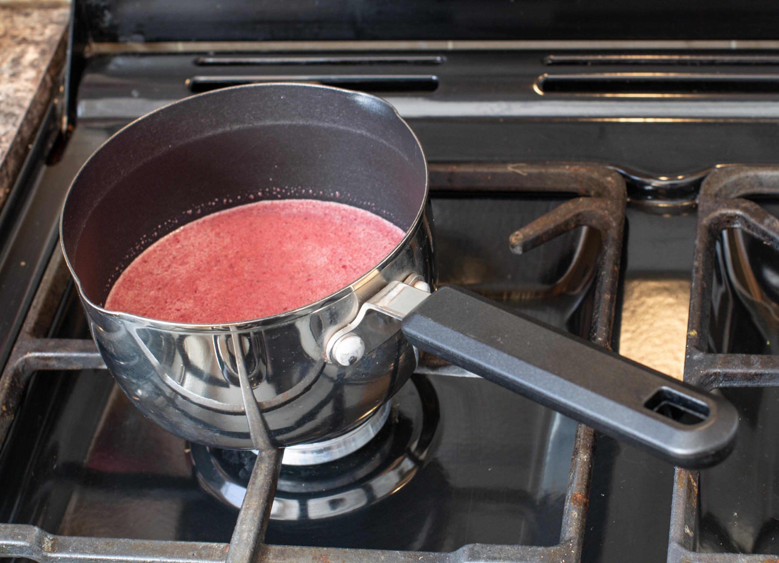 Beetroot coffee in saucepan
