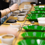 tasting coffees on a create your own coffee blend course